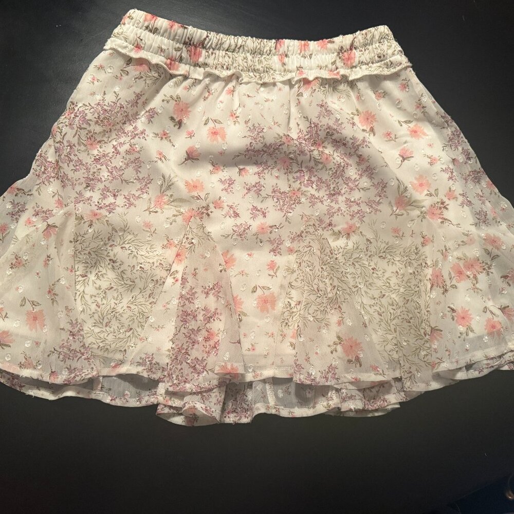 Floral White and Pink Skirt